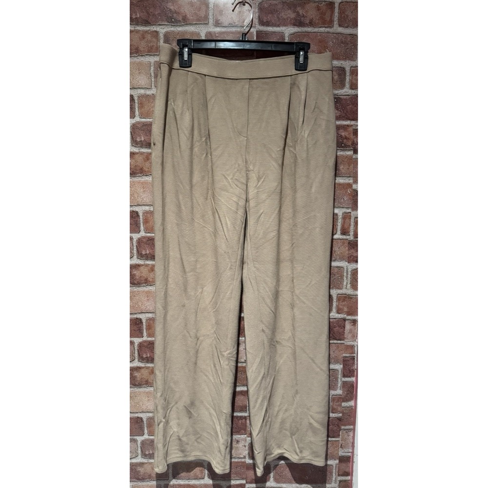 J Jill‎ Lounge Pants Women's Size M Beige Stretch Flare Comfort Pull On Elastic